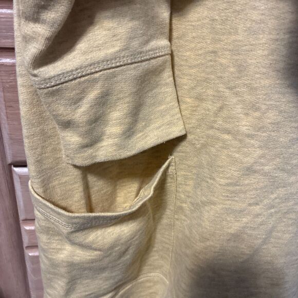 Soft Surroundings Hoodie Womens PL Soho Tunic Heathered Yellow Pocket Knit - Picture 3 of 6